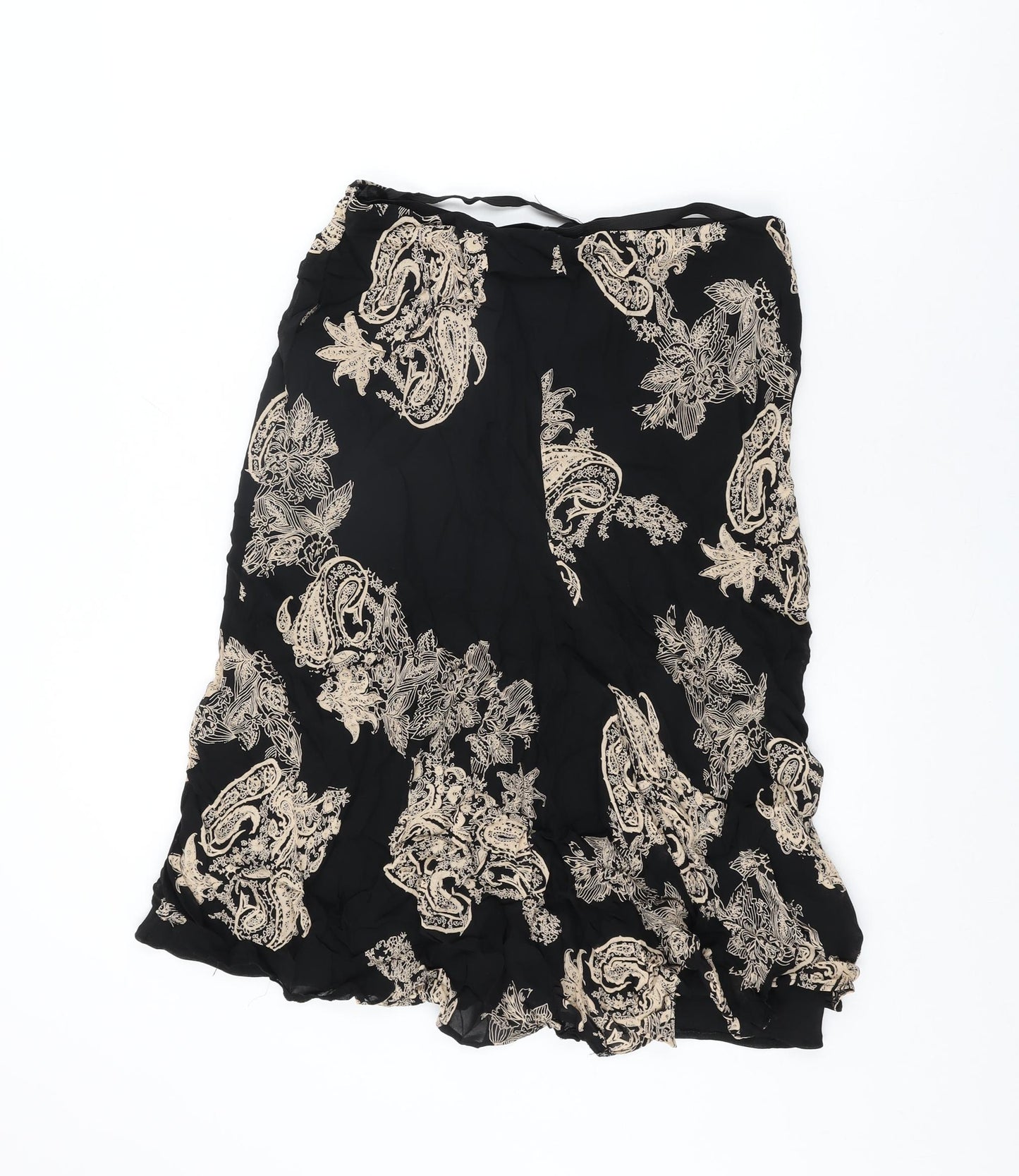 Florence + Fred Womens Black Floral Viscose Flare Skirt Size 14