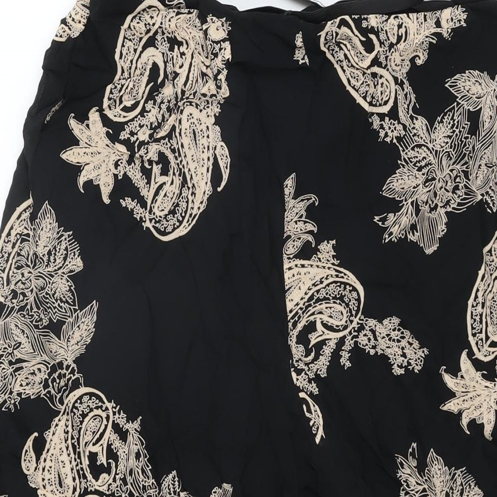 Florence + Fred Womens Black Floral Viscose Flare Skirt Size 14