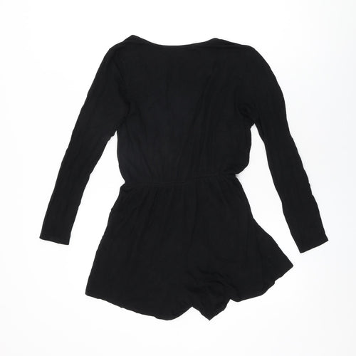 I SAW IT FIRST Womens Black Viscose Playsuit One-Piece Size 10 L3 in Pullover