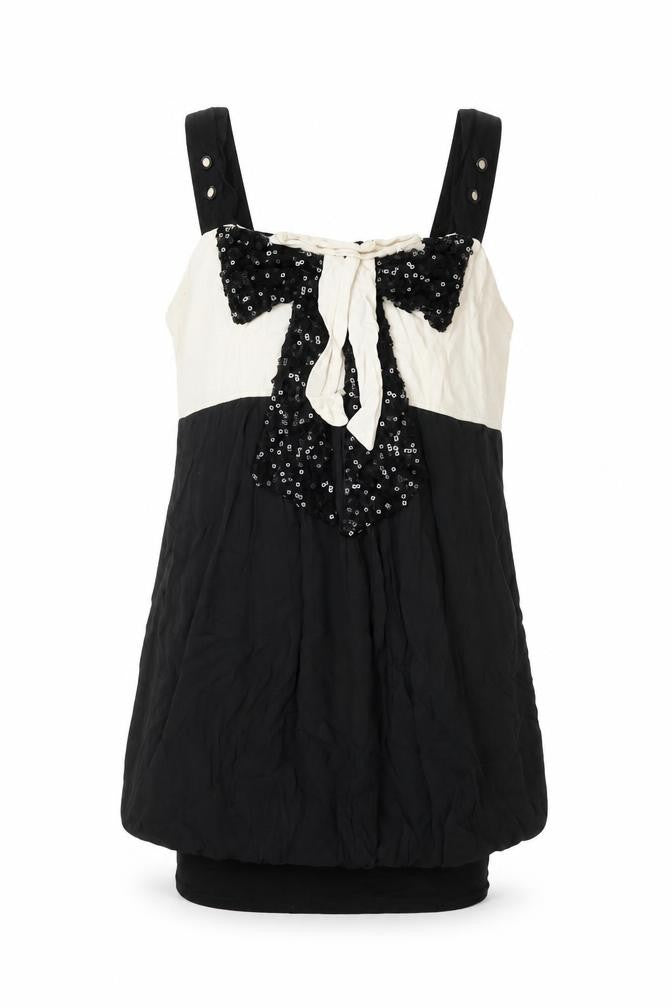 Front view of New York Laundry women’s black viscose shift, size UK 12, square neck pullover