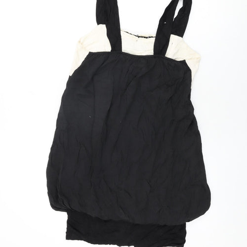 New York Laundry Womens Black Viscose Shift Size 12 Square Neck Pullover