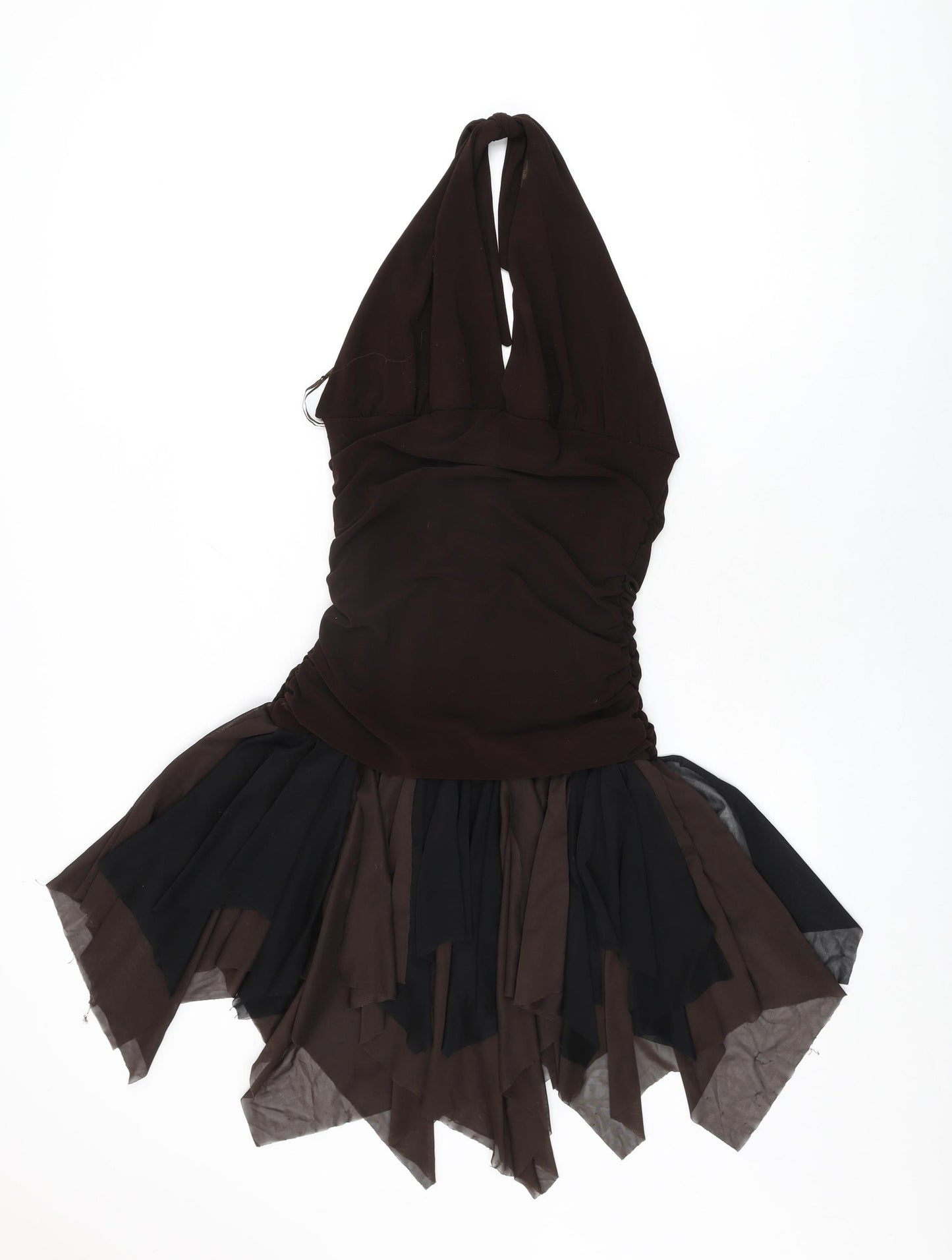 Influence Womens Brown Polyester Shift Size S Halter Tie - Size S/M