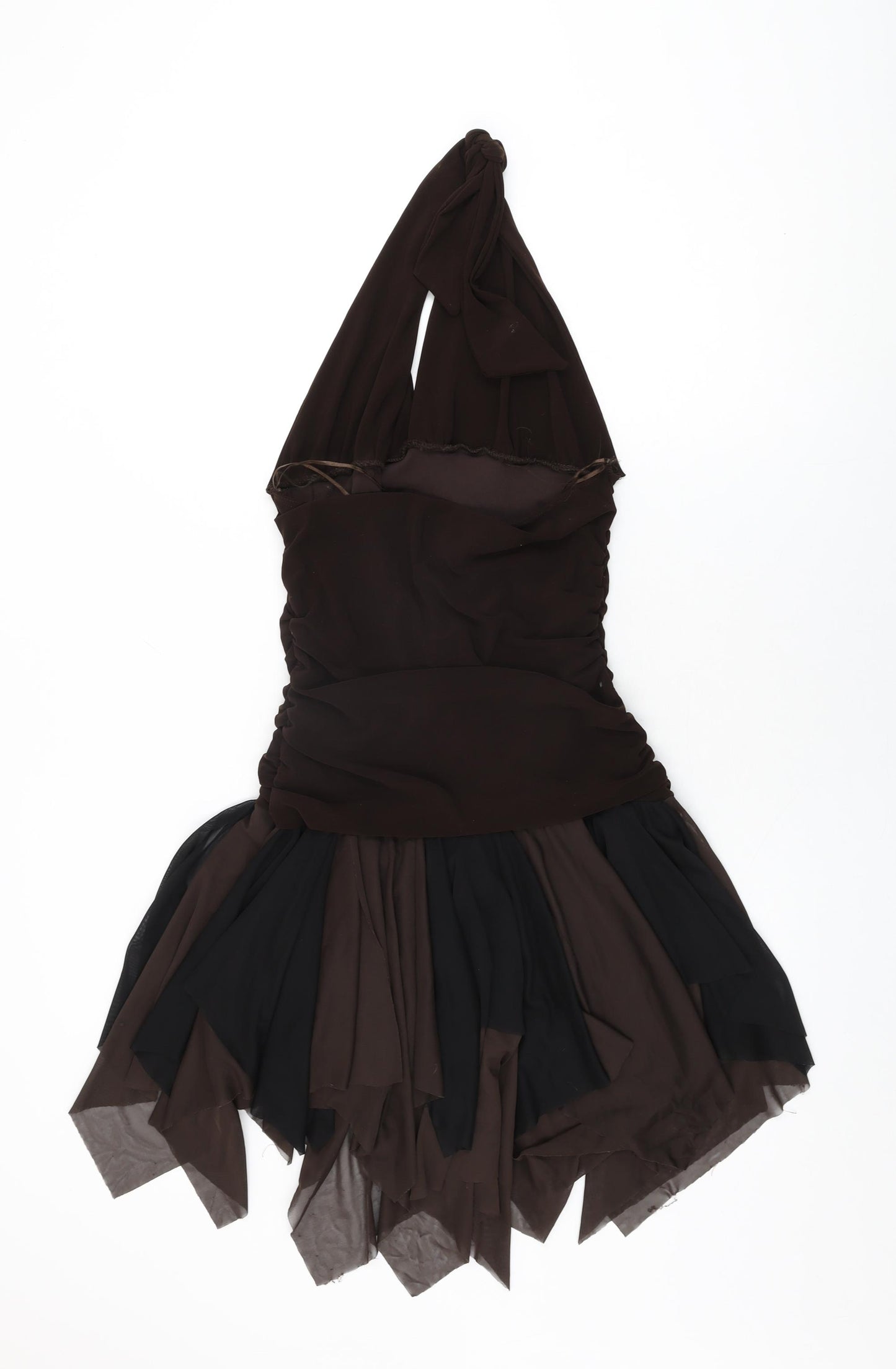 Influence Womens Brown Polyester Shift Size S Halter Tie - Size S/M