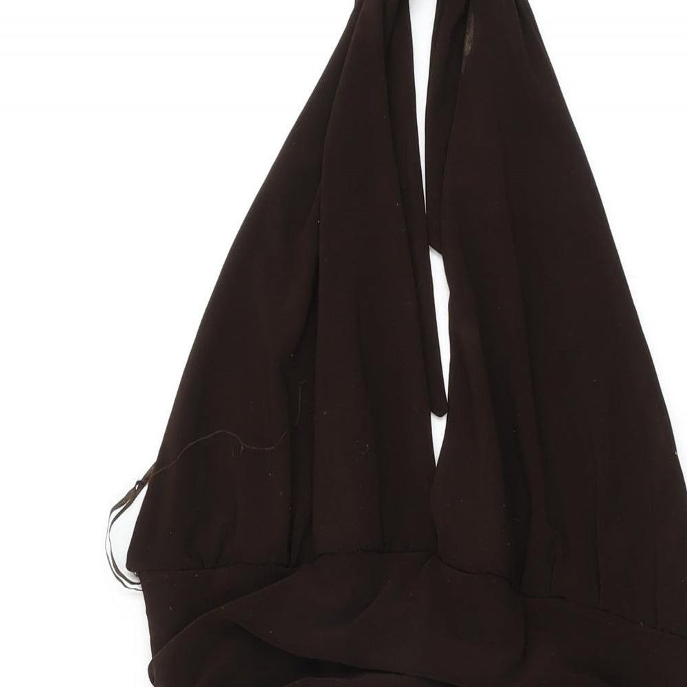 Influence Womens Brown Polyester Shift Size S Halter Tie - Size S/M
