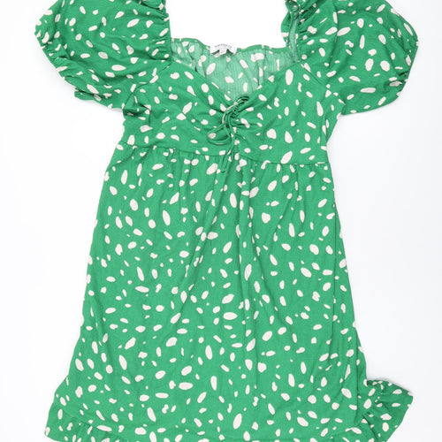 Dorothy Perkins Womens Green Polka Dot Polyester Shift Size 18 Sweetheart Pullover