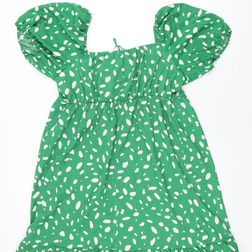 Dorothy Perkins Womens Green Polka Dot Polyester Shift Size 18 Sweetheart Pullover
