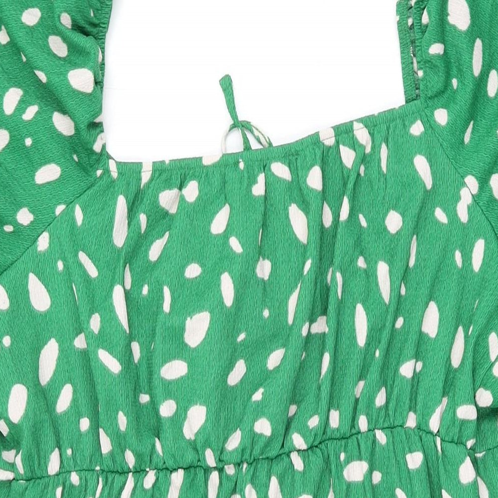 Dorothy Perkins Womens Green Polka Dot Polyester Shift Size 18 Sweetheart Pullover