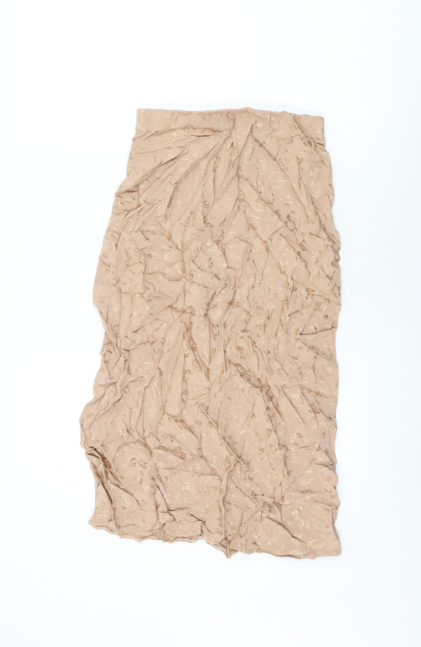 ASOS Womens Beige Animal Print Viscose Flare Skirt Size 10