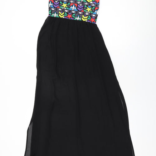 H&M Womens Multicoloured Geometric Cotton Maxi Size 8 Round Neck Pullover