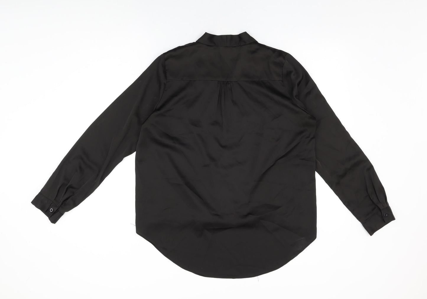 Glamorous Womens Black Polyester Basic Blouse Size M V-Neck