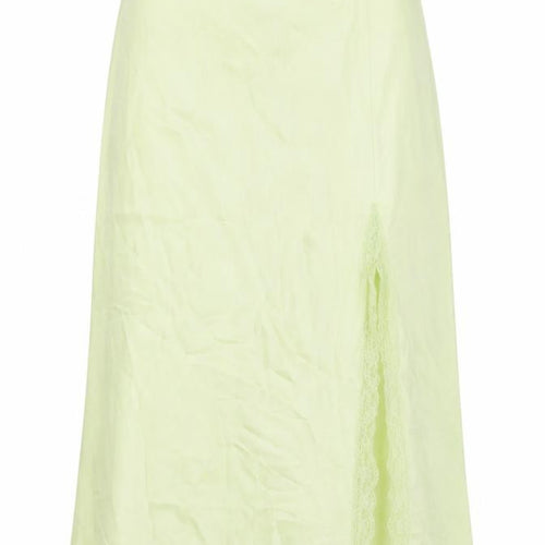 H&M Womens Green Polyester Flare Skirt Size 10 Zip - Lace Trim