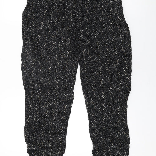 Second Female Womens Black Geometric Viscose Trousers Size L L27 in Regular