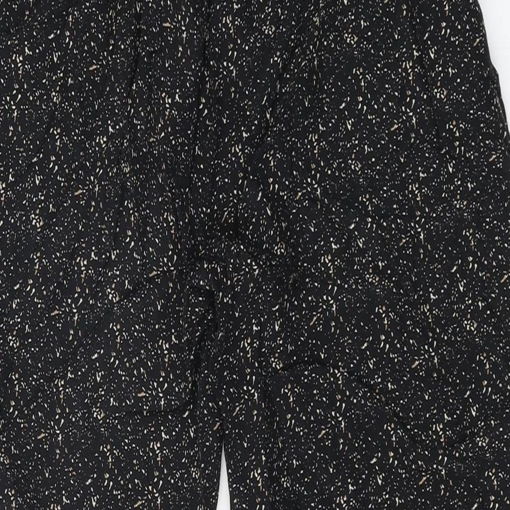 Second Female Womens Black Geometric Viscose Trousers Size L L27 in Regular