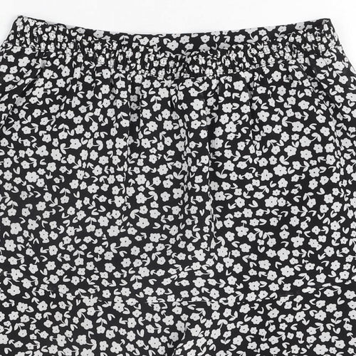 Marks and Spencer Womens Black Floral Polyester Mini Skirt Size 8