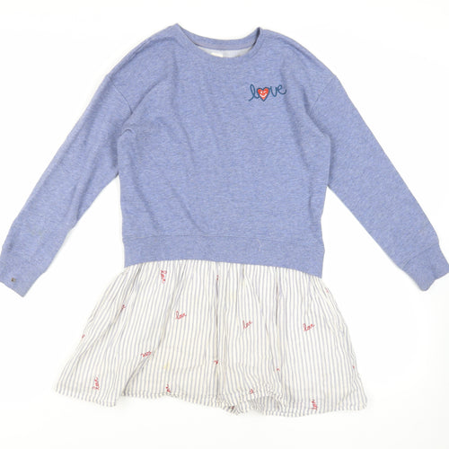 Gap Girls Blue Cotton Tunic Sweatshirt Size 10 Years Pullover