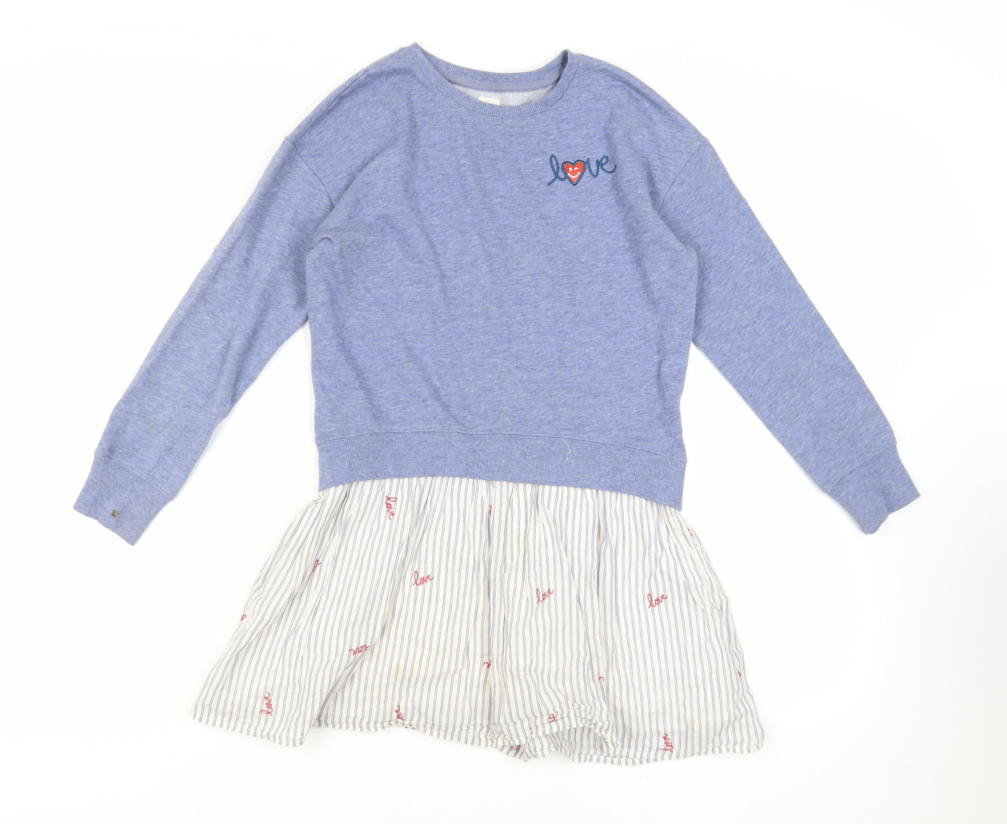 Gap Girls Blue Cotton Tunic Sweatshirt Size 10 Years Pullover