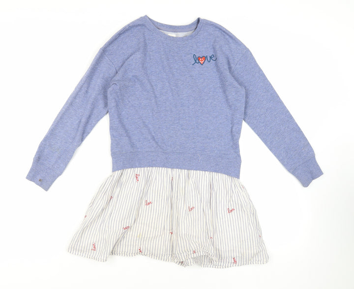 Gap Girls Blue Cotton Tunic Sweatshirt Size 10 Years Pullover
