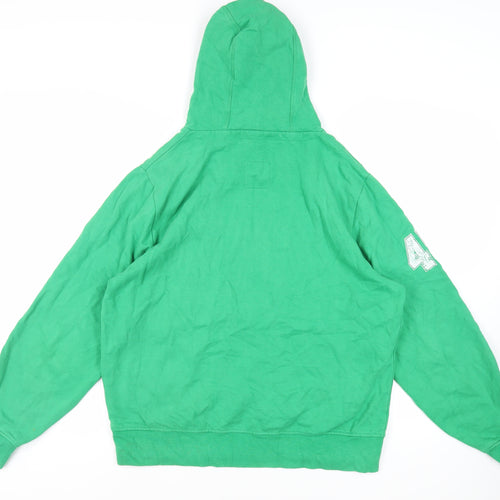 Fred &Boston Mens Green Cotton Pullover Hoodie Size L - Pockets