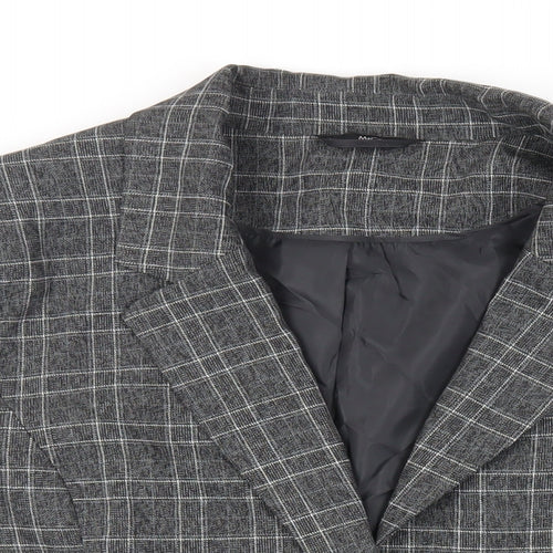 M&Co Womens Grey Plaid Jacket Blazer Size 20 Button