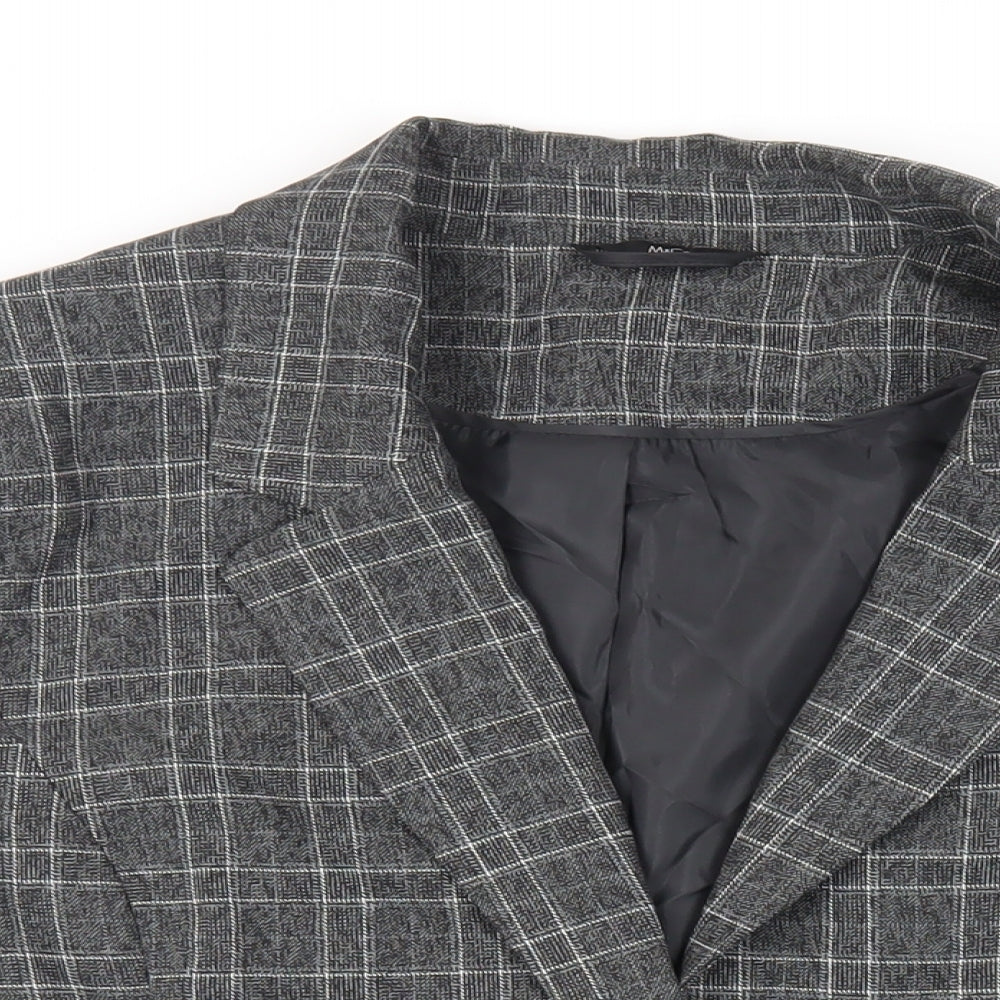 M&Co Womens Grey Plaid Jacket Blazer Size 20 Button