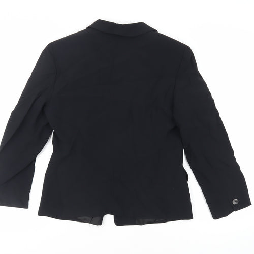 Caractére Womens Black Jacket Blazer Size 12 Button