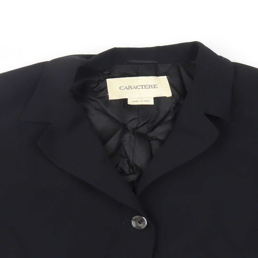 Caractére Womens Black Jacket Blazer Size 12 Button