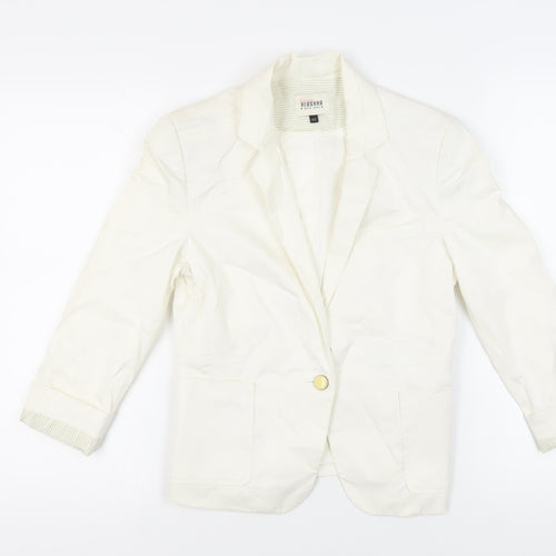 Bershka Womens Ivory Jacket Blazer Size M Button