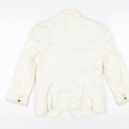 Bershka Womens Ivory Jacket Blazer Size M Button