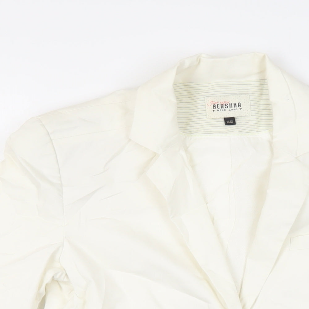 Bershka Womens Ivory Jacket Blazer Size M Button