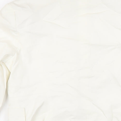 Bershka Womens Ivory Jacket Blazer Size M Button