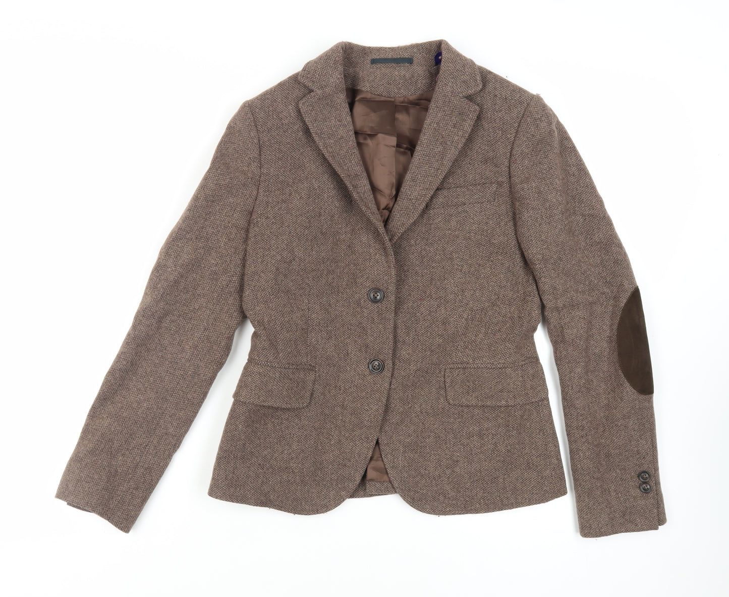 GANT Womens Brown Jacket Blazer Size 10 Button - Elbow Patches