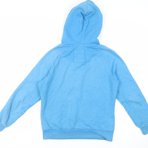 Weird Fish Womens Blue Cotton Pullover Hoodie Size 10 Pullover - Logo