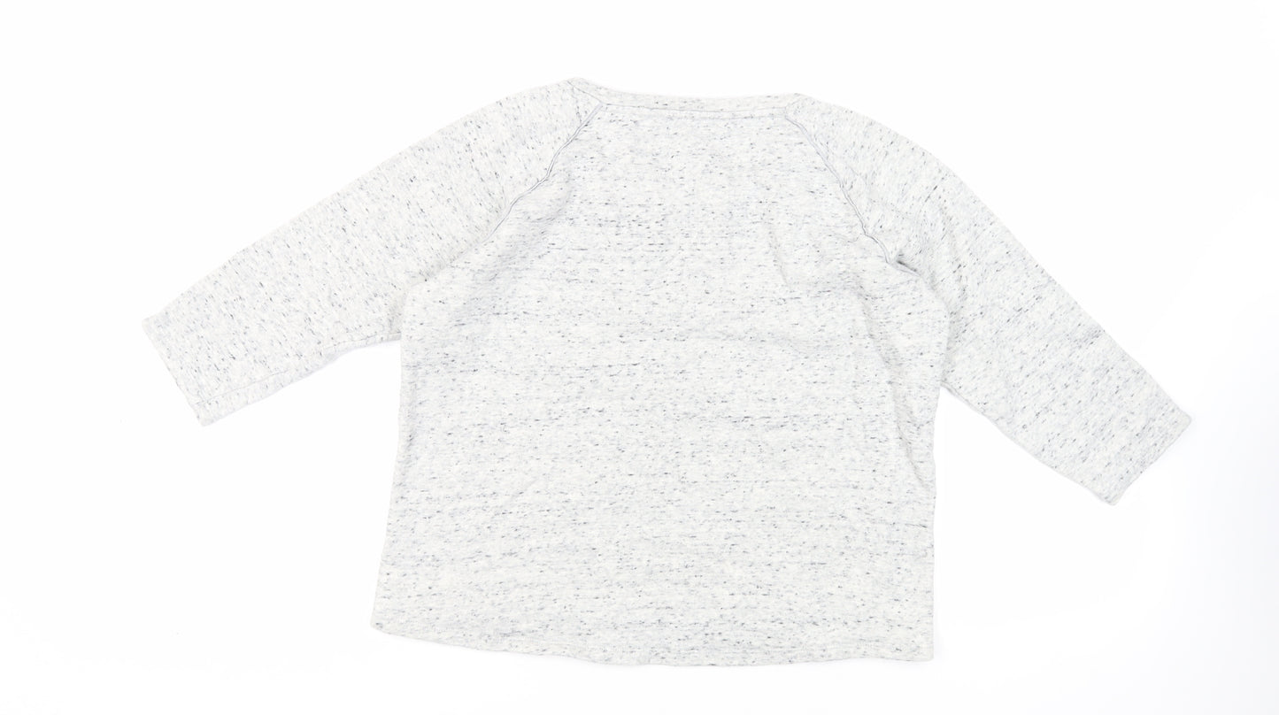 PURE Collection Womens Grey Cotton Pullover Sweatshirt Size 12 Pullover