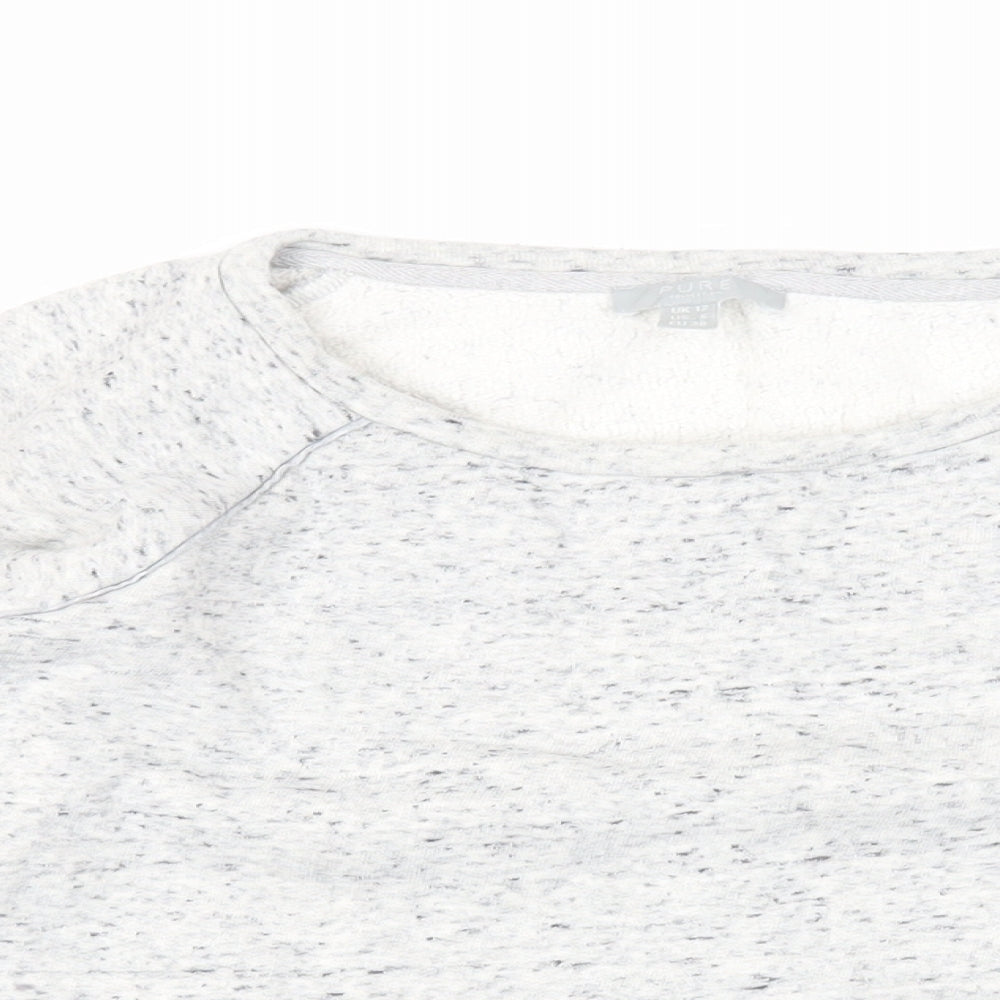 PURE Collection Womens Grey Cotton Pullover Sweatshirt Size 12 Pullover