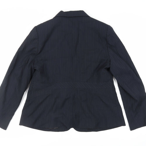 BHS Womens Blue Striped Jacket Blazer Size 18 Button