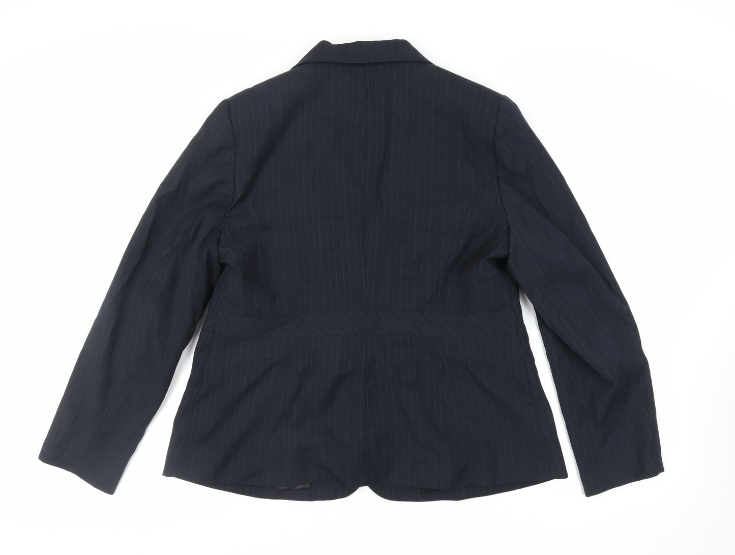 BHS Womens Blue Striped Jacket Blazer Size 18 Button