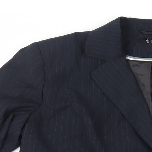 BHS Womens Blue Striped Jacket Blazer Size 18 Button