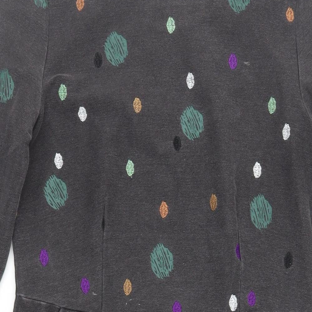 White Stuff Womens Grey Polka Dot Polyester Pencil Dress Size 10 Boat Neck - Pockets