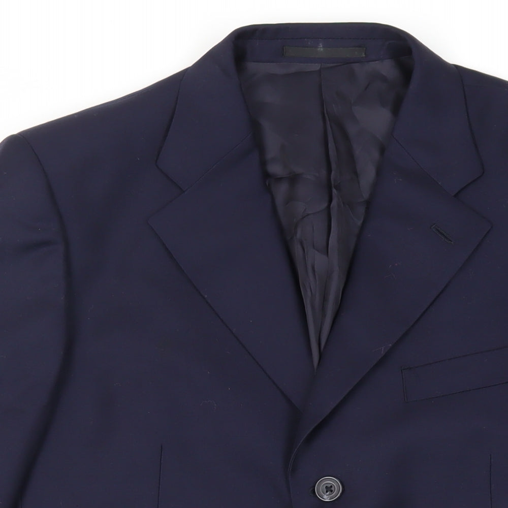 T.M.Lewin Mens Blue Wool Jacket Suit Jacket Size 40 Regular