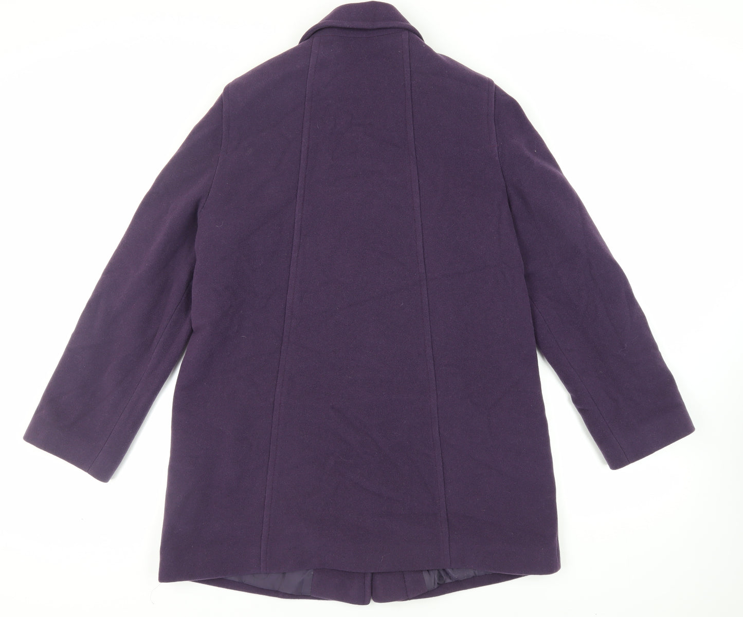 BHS Womens Purple Overcoat Coat Size 14 Button