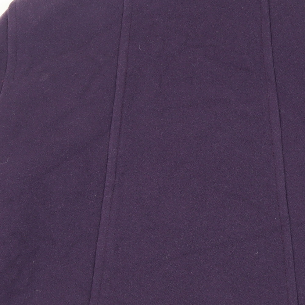 BHS Womens Purple Overcoat Coat Size 14 Button