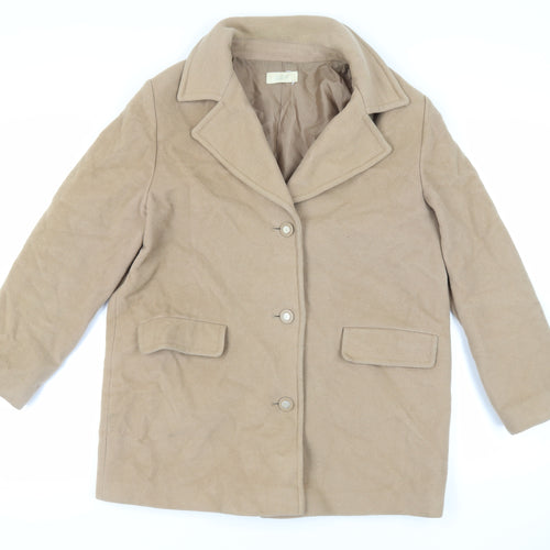 Marks and Spencer Womens Beige Pea Coat Coat Size 16 Button