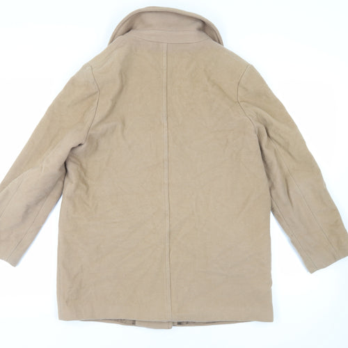 Marks and Spencer Womens Beige Pea Coat Coat Size 16 Button