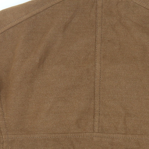 H&M Womens Brown Pea Coat Coat Size 2XL Button