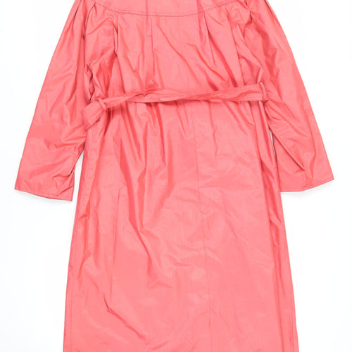 Laura Winston Womens Pink Trench Coat Coat Size 10 Button - Belted Water Resistant