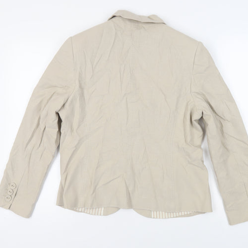 Marks and Spencer Womens Beige Jacket Blazer Size 16 Button