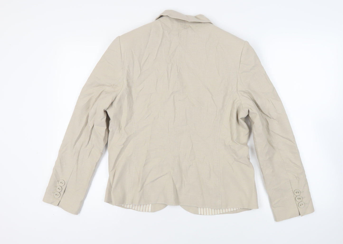 Marks and Spencer Womens Beige Jacket Blazer Size 16 Button