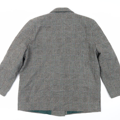 The Label Collection Womens Brown Plaid Jacket Blazer Size 18 Button - Vintage