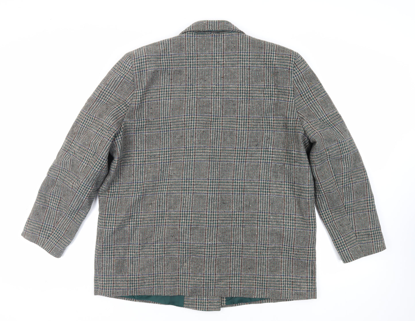 The Label Collection Womens Brown Plaid Jacket Blazer Size 18 Button - Vintage