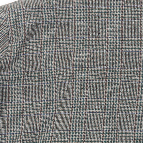 The Label Collection Womens Brown Plaid Jacket Blazer Size 18 Button - Vintage